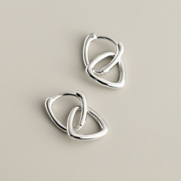 A42171 s925 silver hollowed triangle simple geometric earrings