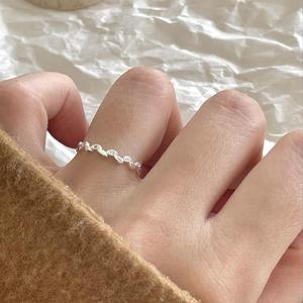 A45398 simple s925 sterling silver tree leaf unique ring