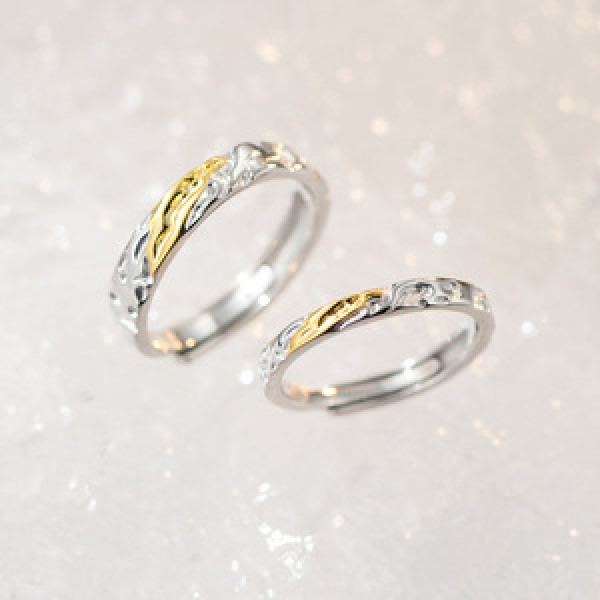 A45950 s925 sterling silver trendy sweet gold ring