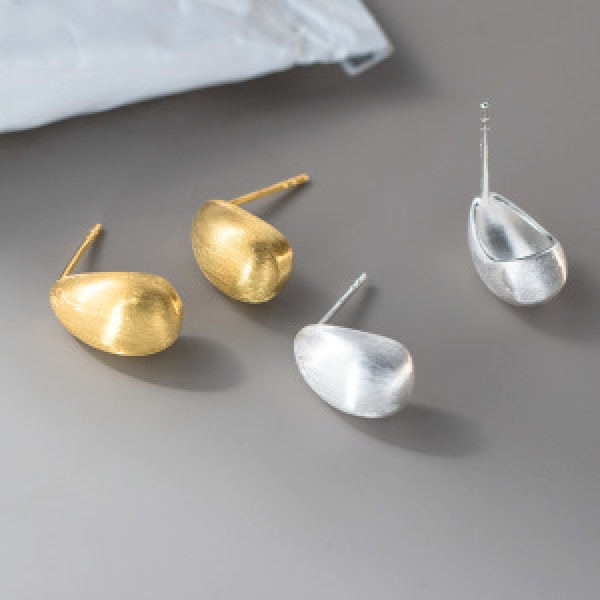 A46365 s925 sterling silver simple teardrop stud earrings