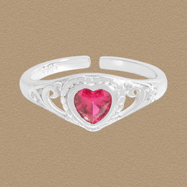 A45085 heart corundum sterling silver s925 heartshape cubic zirconia ring