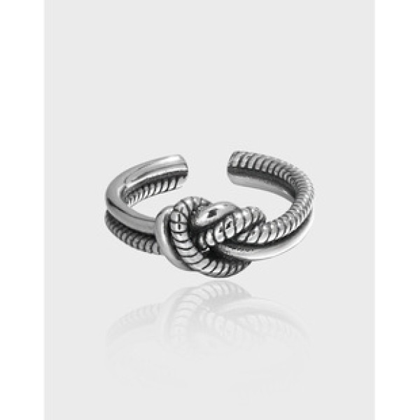 A38659 vintage s925 sterling silver twist rope ring