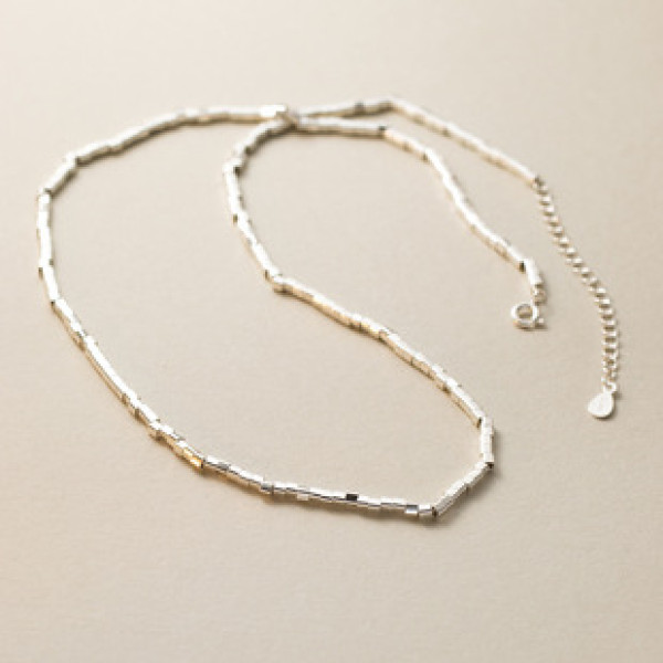 A39328 s925 sterling silver square design necklace