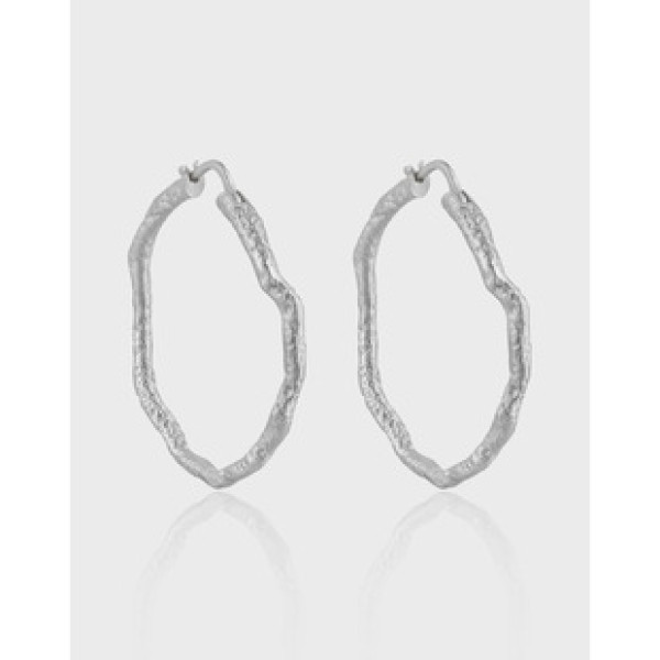 A39853 simple grade elegant quality geometric circle s925 sterling silver earrings