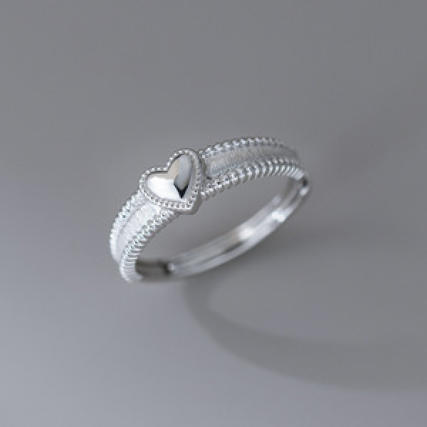 A46003 s925 sterling silver dainty simple elegant fashion heart ring