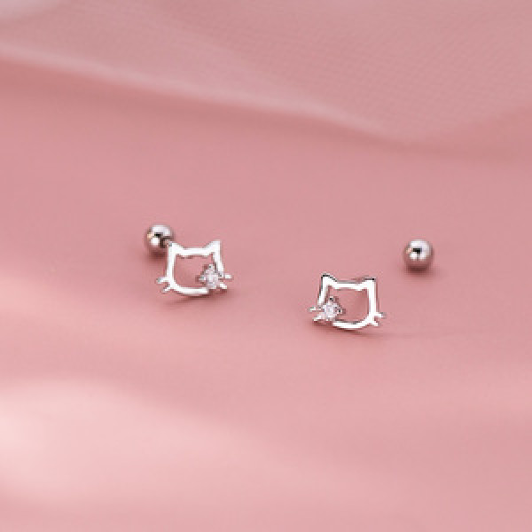 A45138 s925 sterling silver sweet rhinestone stud earrings