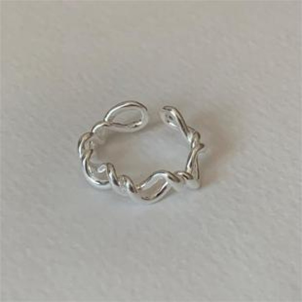 A42663 simple s925 sterling silver design unique circle ring
