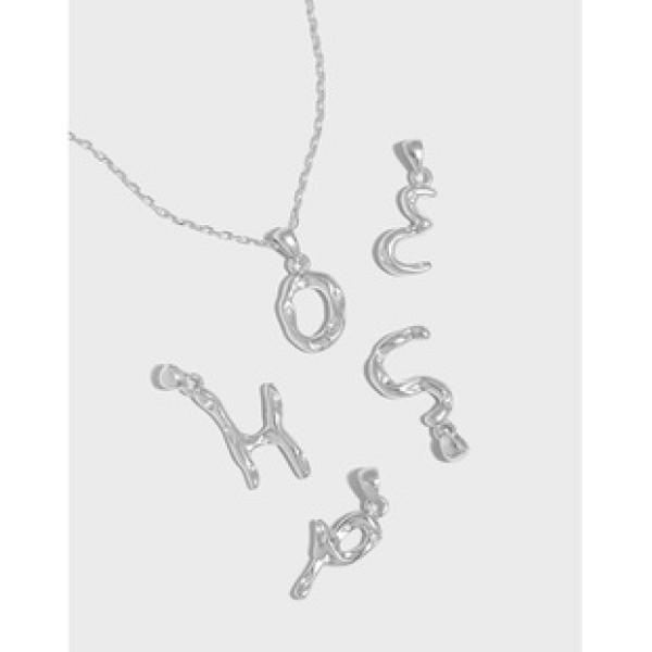 A37631 design letter initial pendant s925 sterling silver necklace