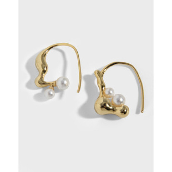 A33306 design asymmetric pearl earrings