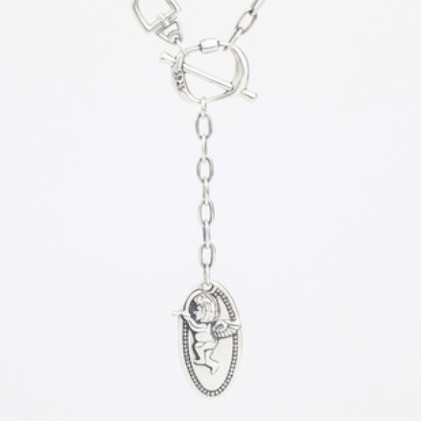 A32898 s925 sterling silver vintage fashion pendant simple necklace