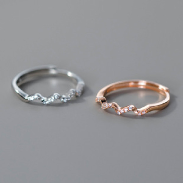 A38261 s925 sterling silver rhinestone weave design elegant geometric ring