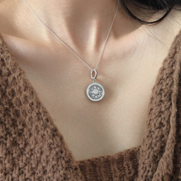 A45961 s925 sterling silver trendy sweet dainty rhinestone pendant pendant