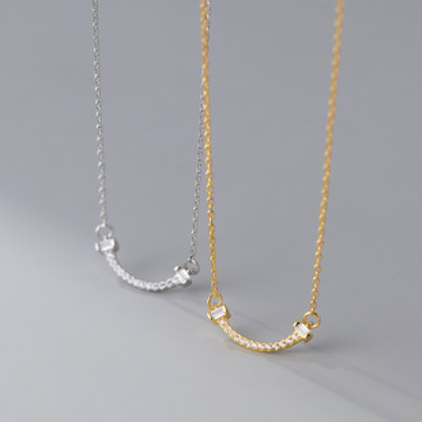 A37461 s925 sterling silver rhinestone design elegant necklace