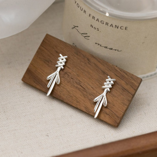 A43142 s925 sterling silver butterfly bar stud fashion sweet earrings