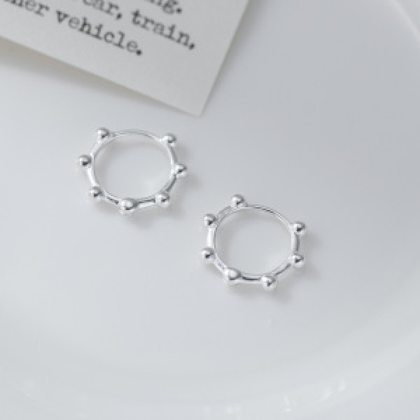 A46314 s925 sterling silver simple circle ear buckle