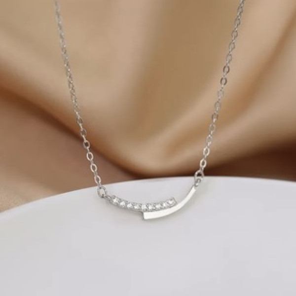 A42496 s925 sterling silver rhinestone fashion design necklace
