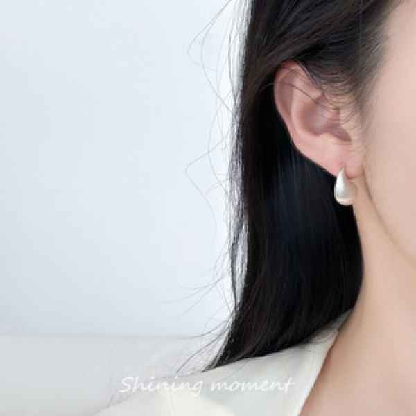 A42442 s925 sterling silver teardrop stud fashion simple earrings