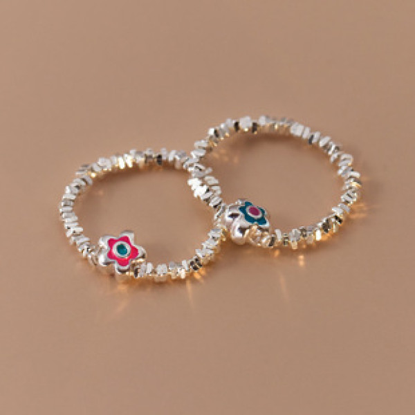 A39313 s925 sterling silver flower trendy design elegant ring