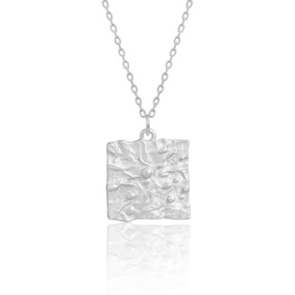 A42378 geometric square s925 sterling silver unique design necklace