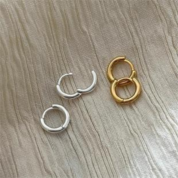 A43222 sterling silver circle stud earrings simple elegant earrings