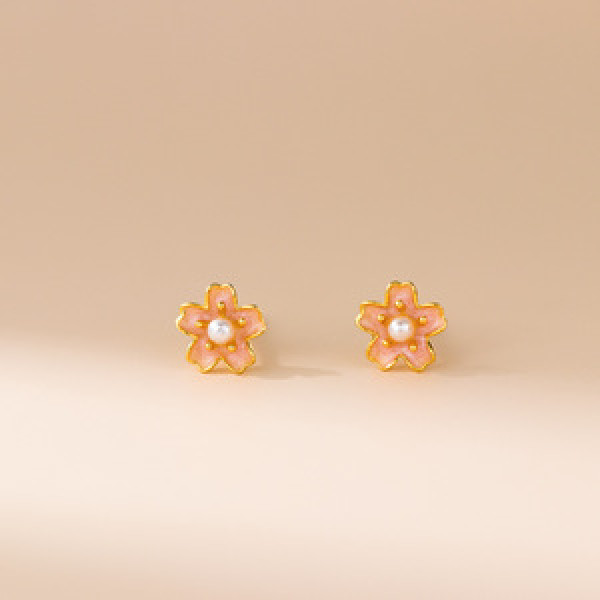 A45550 silver simple cute trendy sweet stud earrings