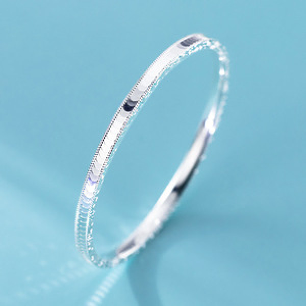 A46124 silver dainty simple bangle bracelet
