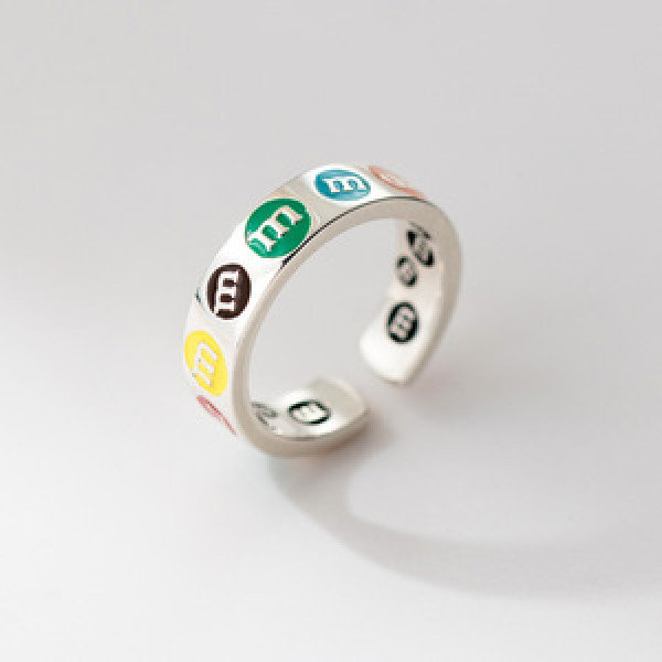A45771 s925 sterling silver trendy sweet thai colorful ring