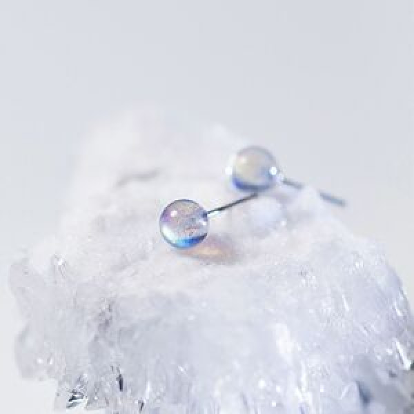 A44548 s925 sterling silver trendy sweet simple natural stud earrings