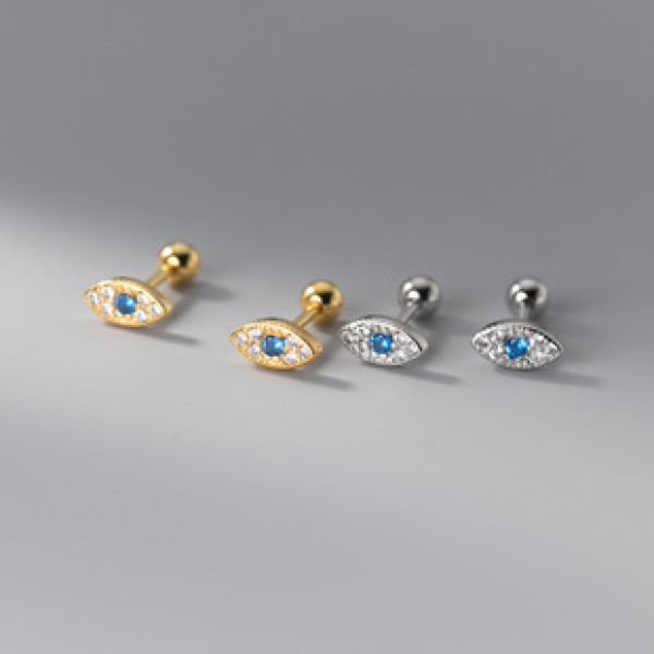 A42179 s925 sterling silver rhinestone eye stud elegant cute earrings