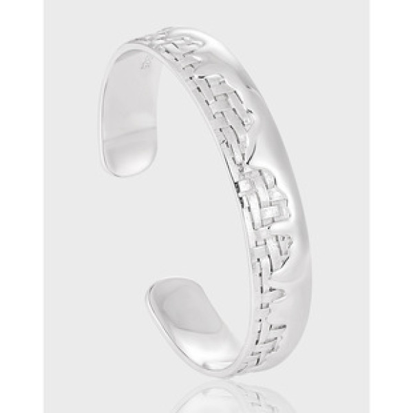 A40622 unique braided design s925 sterling silver bangle bracelet