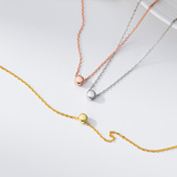 A45156 s925 silver sweet dainty simple fashion necklace