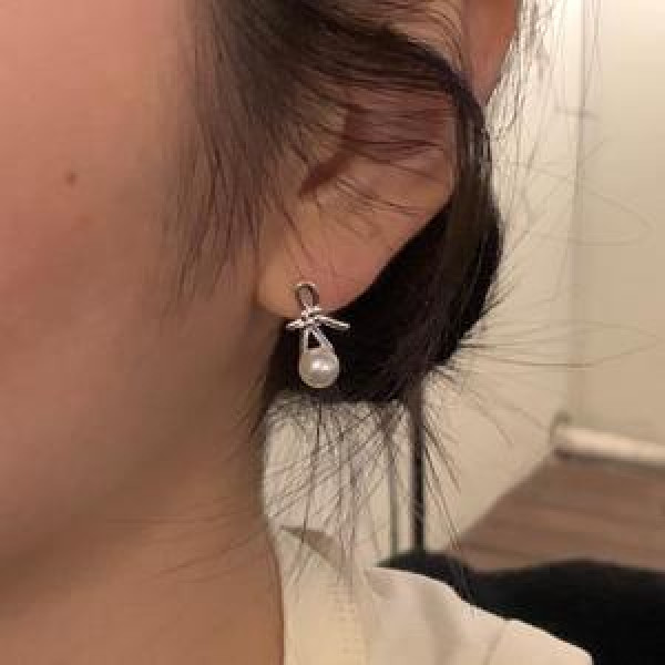 A45762 sterling silver pearl stud simple elegant earrings