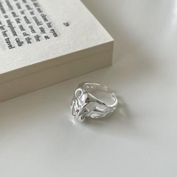 A35134 cubiczirconias925 sterling silver irregular ring