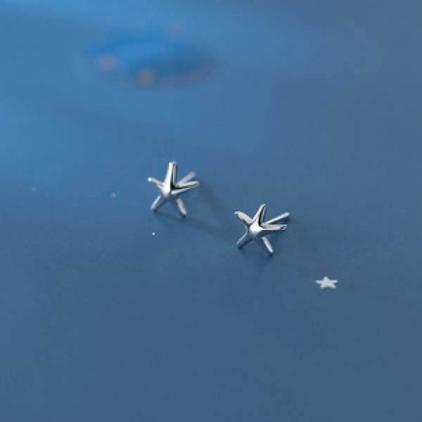 A37330 s925 sterling silver starfish stud cute hot elegant stars earrings