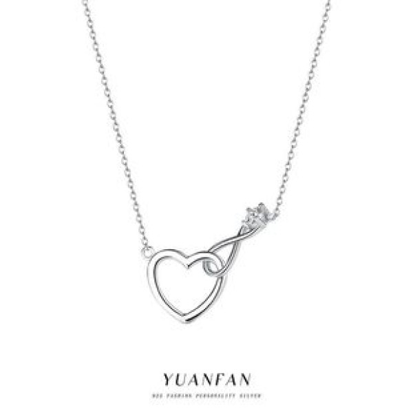 A43039 s925 sterling silver design heart necklace