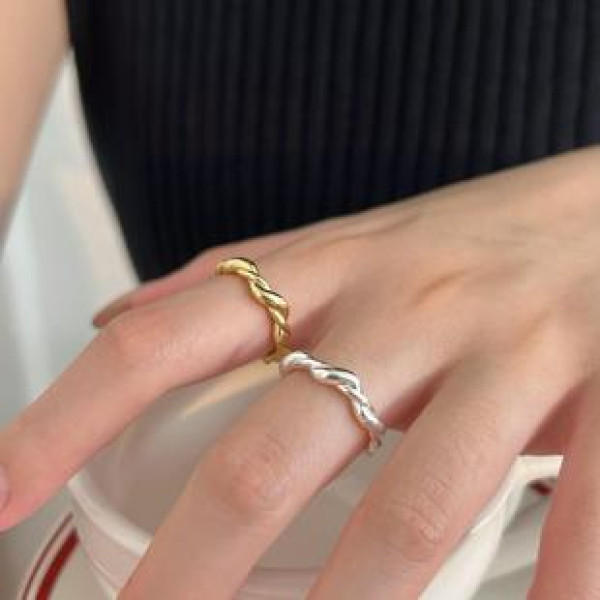 A42721 sterling silver simple fashion adjustable ring
