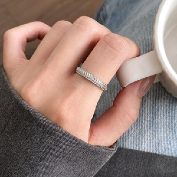 A45952 s925 sterling silver trendy sweet dainty simple copper ring