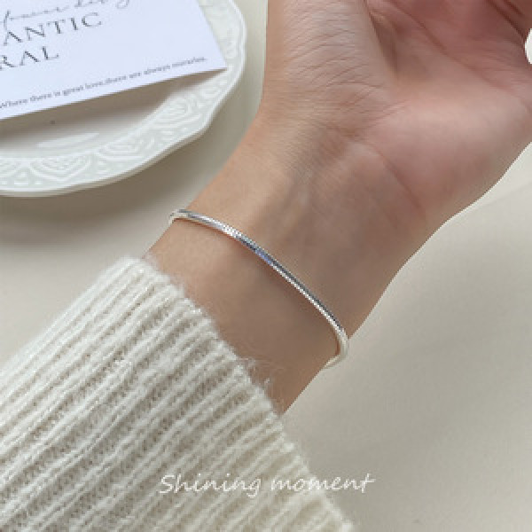A43813 s925 silver trendy sweet simple rhombic charm bracelet