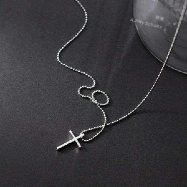 A45449 s925 silver fashion dainty elegant cross necklace