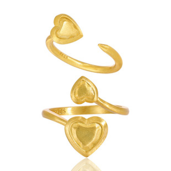 A43122 heart s925 sterling silver unique simple ring