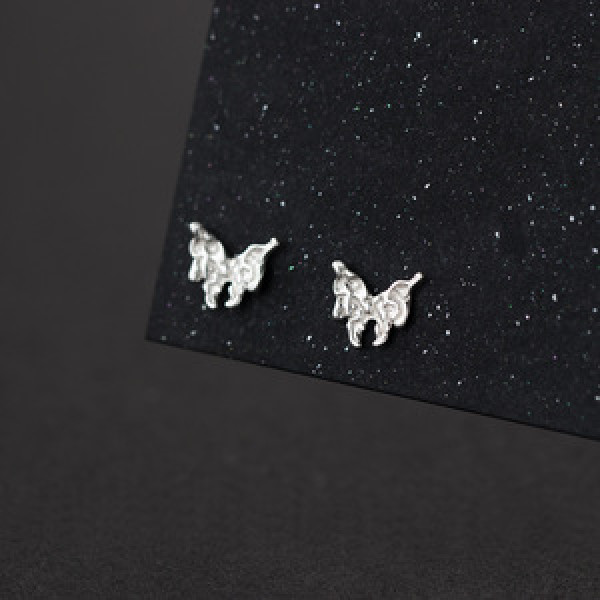 A45447 silver sweet butterfly simple stud earrings