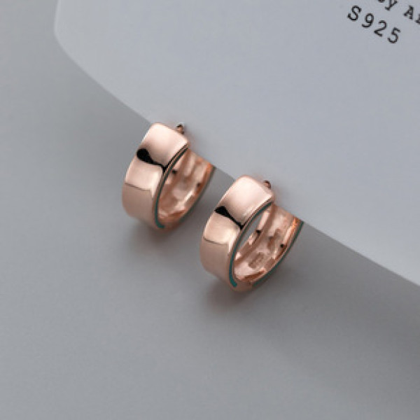 A38330 s925 sterling silver circle design simple trendy earrings