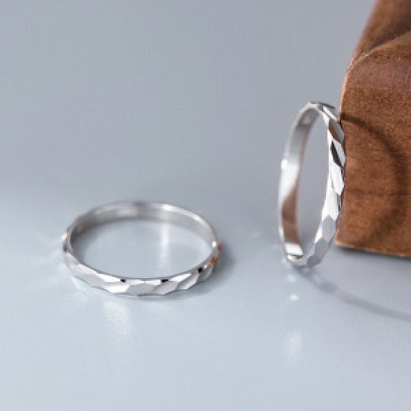 A46292 s925 sterling silver simple geometric rhombic ring