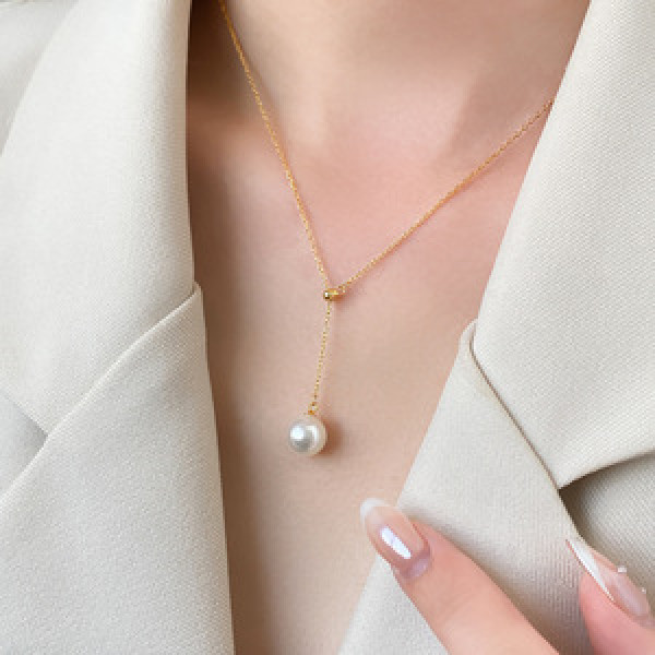 A45308 s925 silver trendy sweet simple necklace