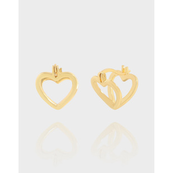 A38874 design simple hollowed heart sterling silver s925 quality earrings