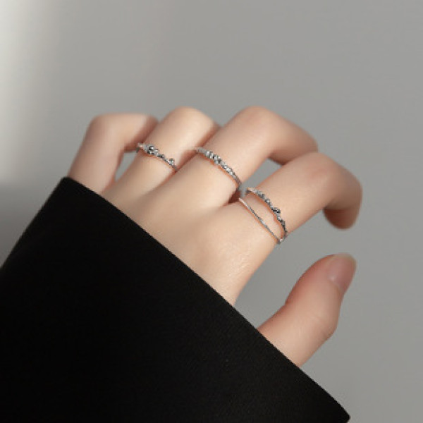 A43321 s925 silver simple trendy ring