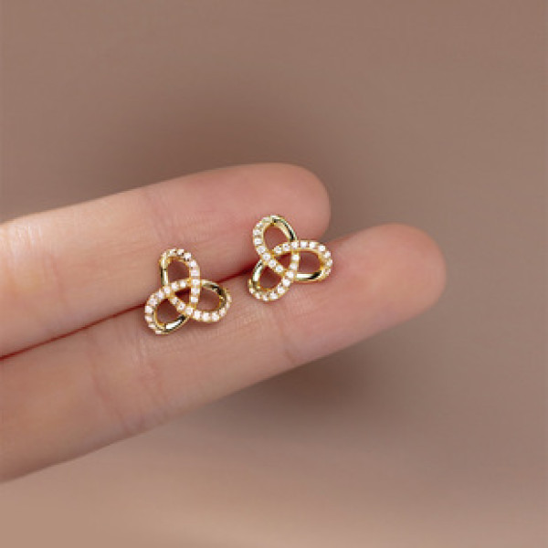 A40462 s925 silver hollowed flower stud trendy simple earrings