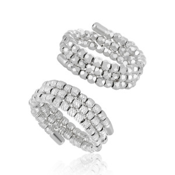 A44234 fashion rhombic multilayer layered s925 sterling silver elegant wrap ring