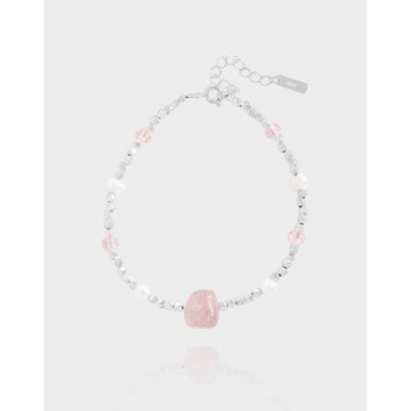 A39415 design strawberry pearl charm sterling silver s925 bracelet