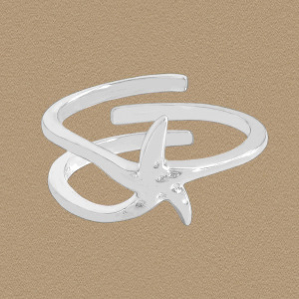 A44653 fashion starfish adjustable sterling silver s925 ring